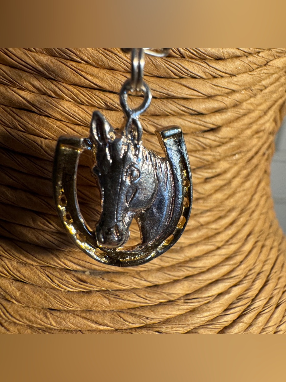 Vintage Sterling Silver 925 Mexico Horseshoe Horse Head Pendant Necklace
